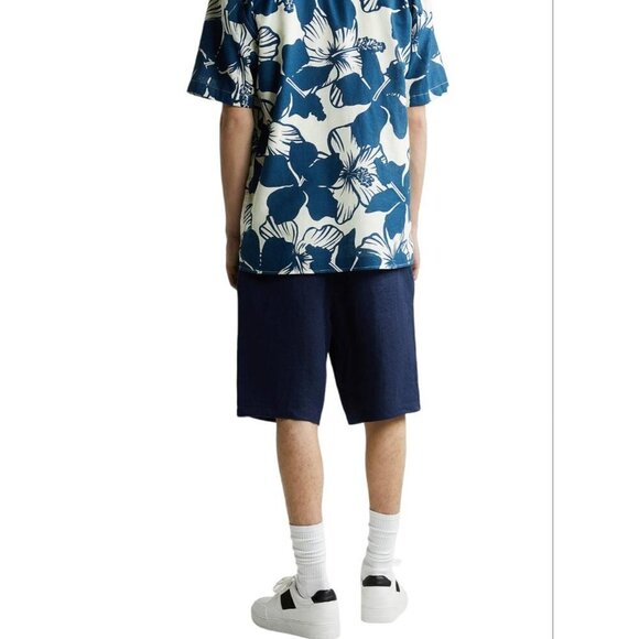 ZARA LINEN TEXTURED BERMUDA SHORTS BLUE SIZE 31 9909/456/405 - Picture 4 of 4